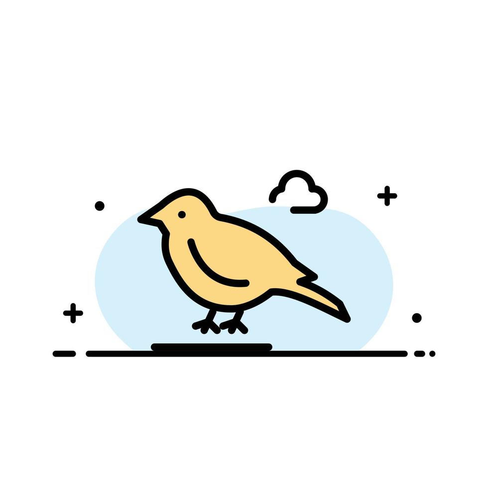 modelo de banner de vetor de ícone de linha plana de negócios de pequeno pardal britânico de pássaro