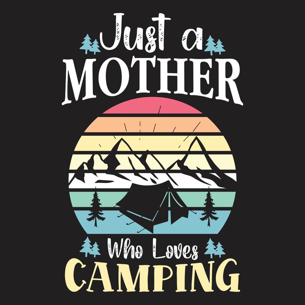 camping criativo novo vetor de design de camiseta para impressão sob demanda