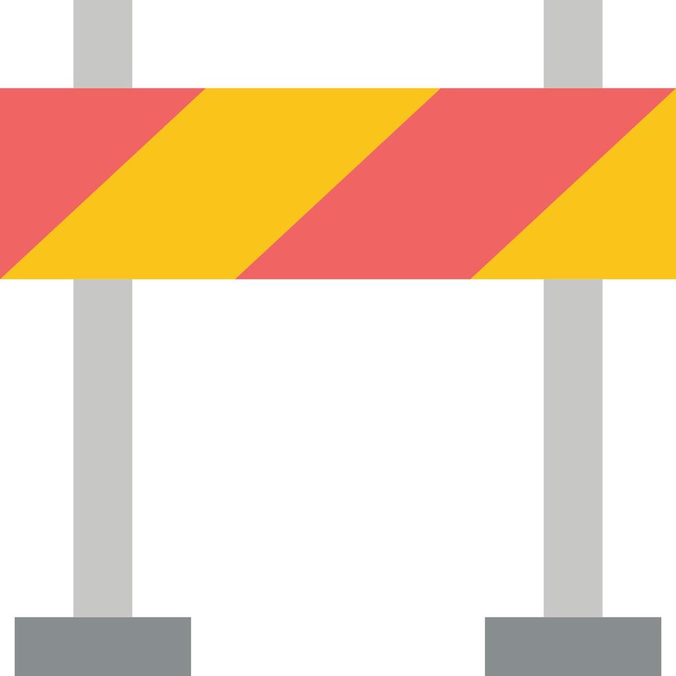 modelo de banner de ícone de vetor de ícone de cor plana de construção de barreira de barricada