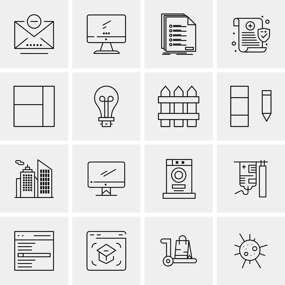 16 ícones universais de negócios vetoriais ilustração de ícones criativos para usar em projetos relacionados à web e móveis vetor