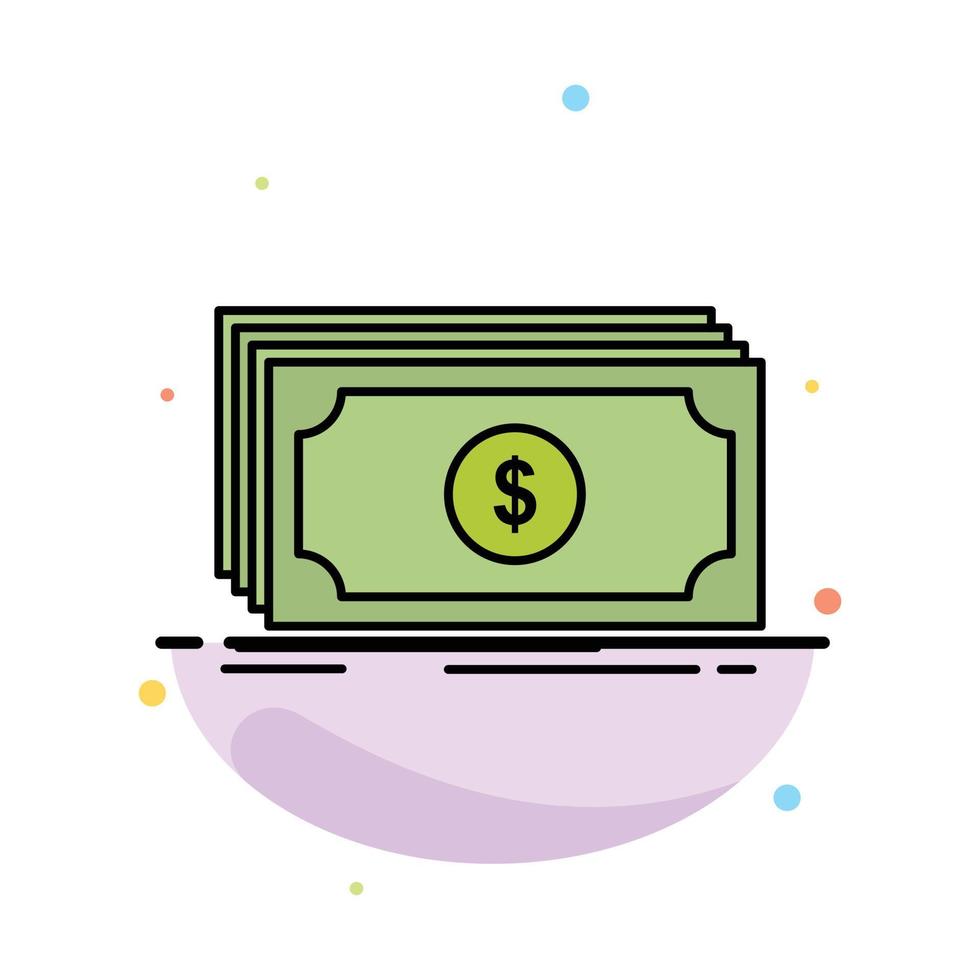 modelo de ícone de cor plana abstrata de dólar de transferência de fundos de dinheiro vetor