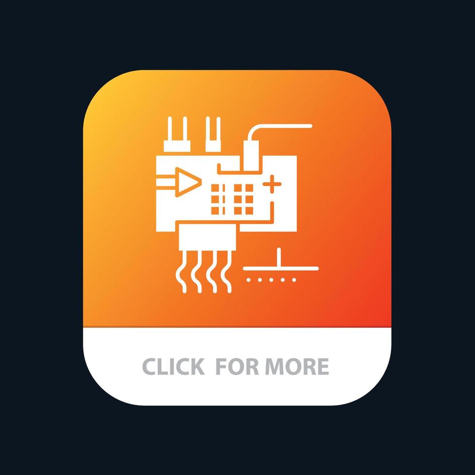 montar personalizar peças de engenharia eletrônica botão de aplicativo móvel versão android e ios glyph vetor