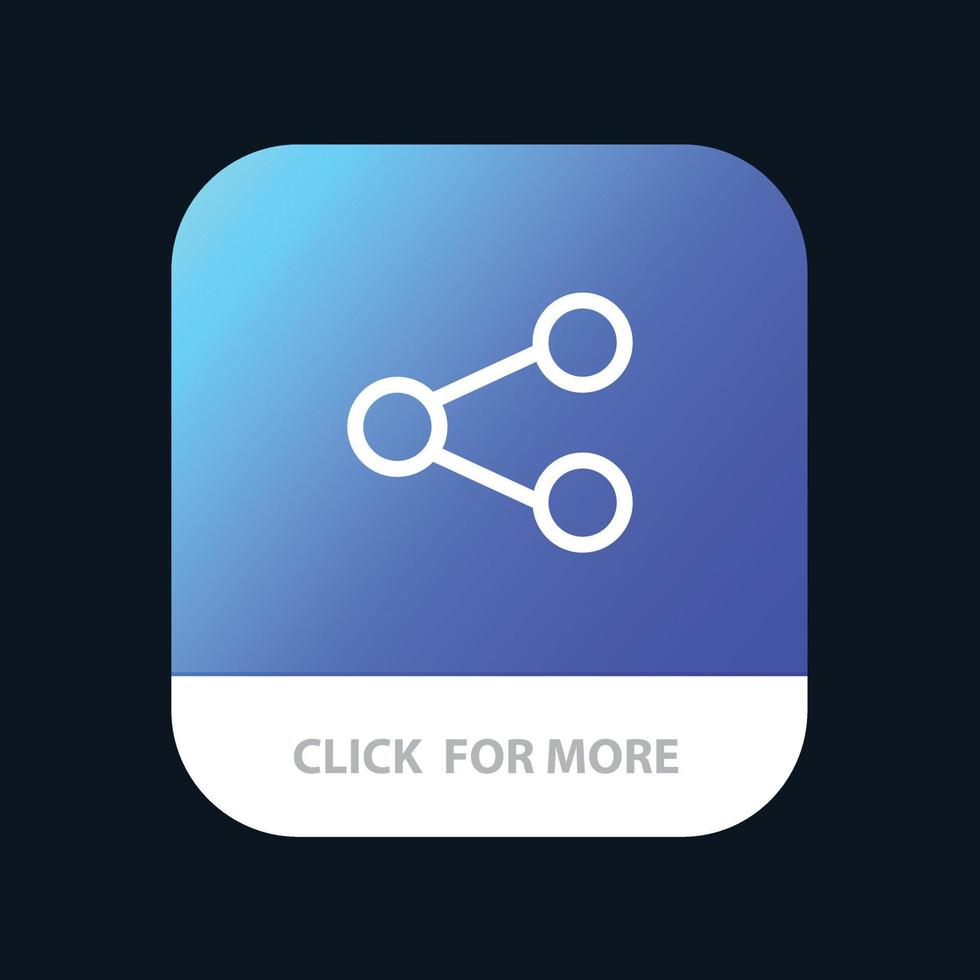 botão de aplicativo móvel de compartilhamento de mídia compartilhamento social versão de linha android e ios vetor