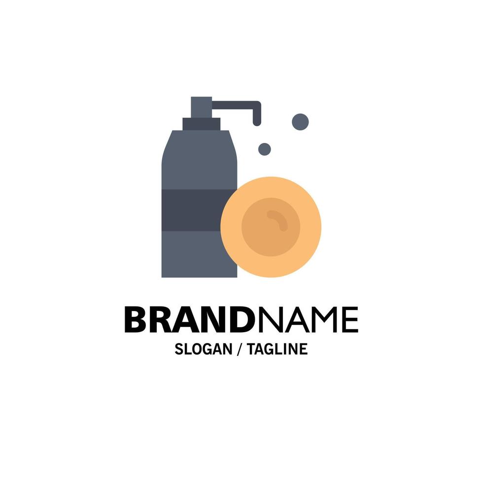 modelo de logotipo de negócios de spray de limpeza de garrafa de aerossol cor plana vetor