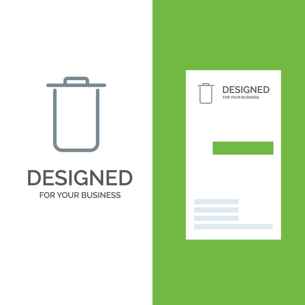 instagram define design de logotipo cinza lixo e modelo de cartão de visita vetor