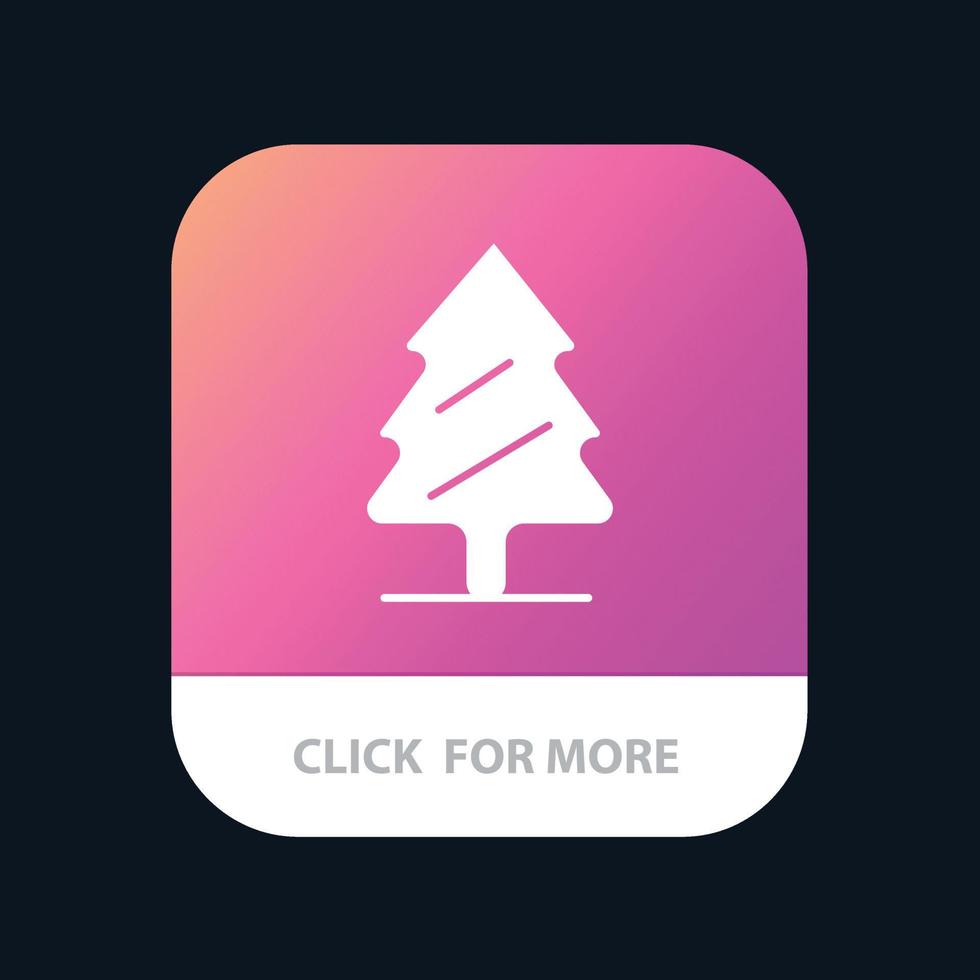 natureza pinheiro primavera árvore botão de aplicativo móvel versão android e ios glifo vetor