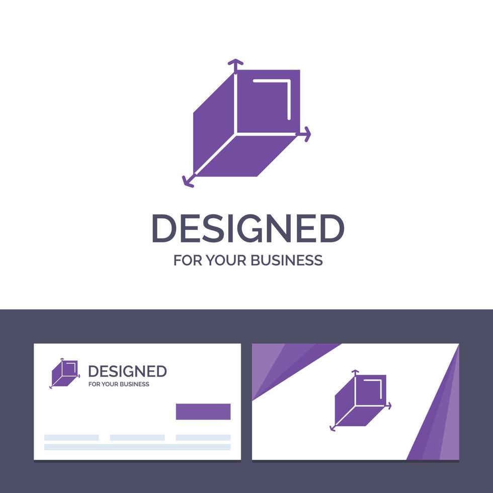 cartão de visita criativo e modelo de logotipo ilustração em vetor design cuboide de caixa 3d