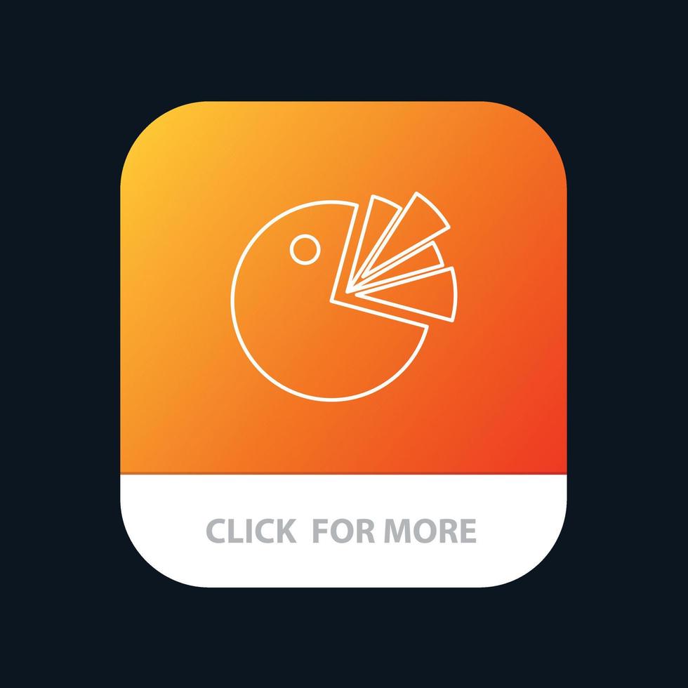 diagrama de apresentação de gráfico de pizza botão de aplicativo móvel versão de linha android e ios vetor