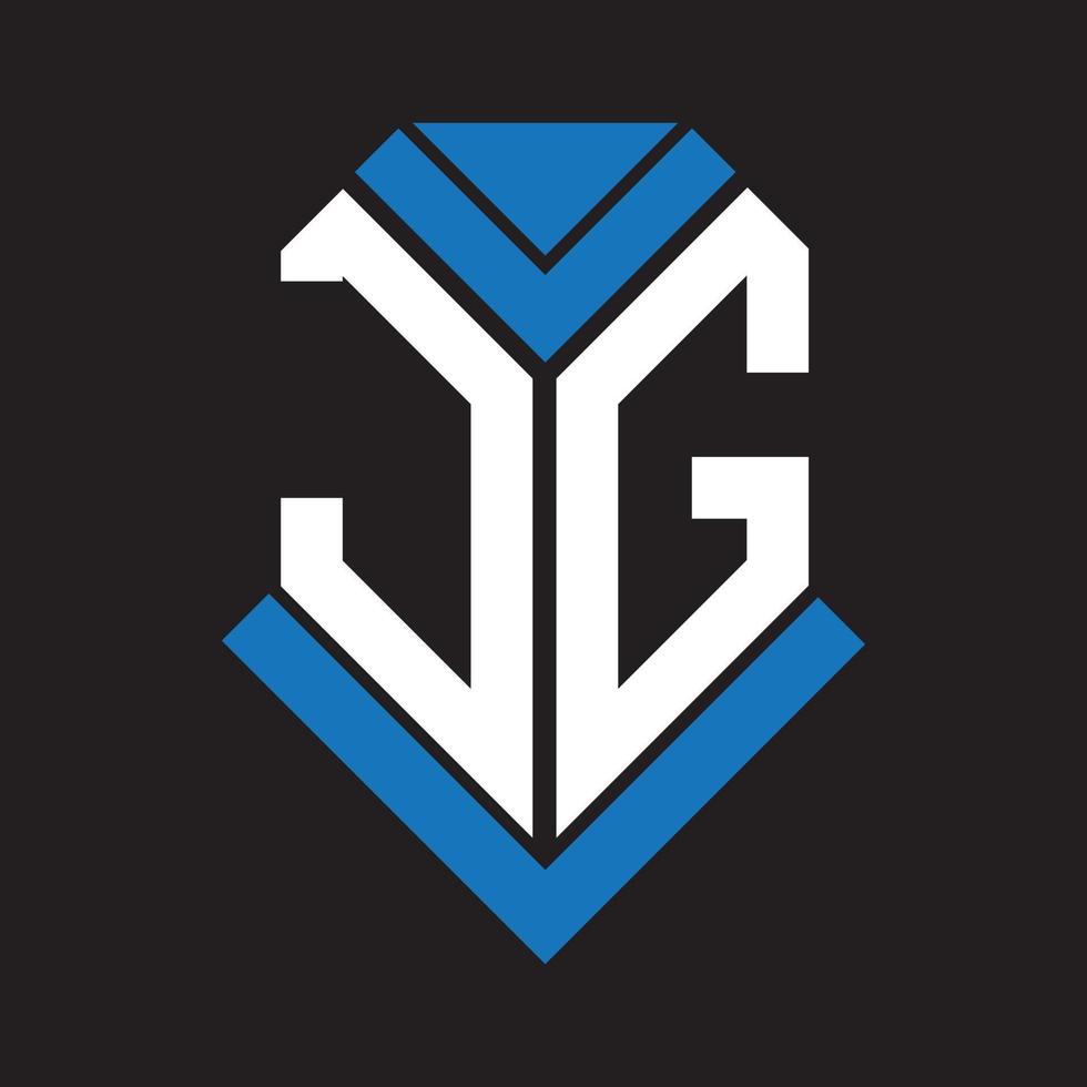design de logotipo de letra jg em fundo preto. jg conceito de logotipo de letra de iniciais criativas. projeto de letra jg. vetor
