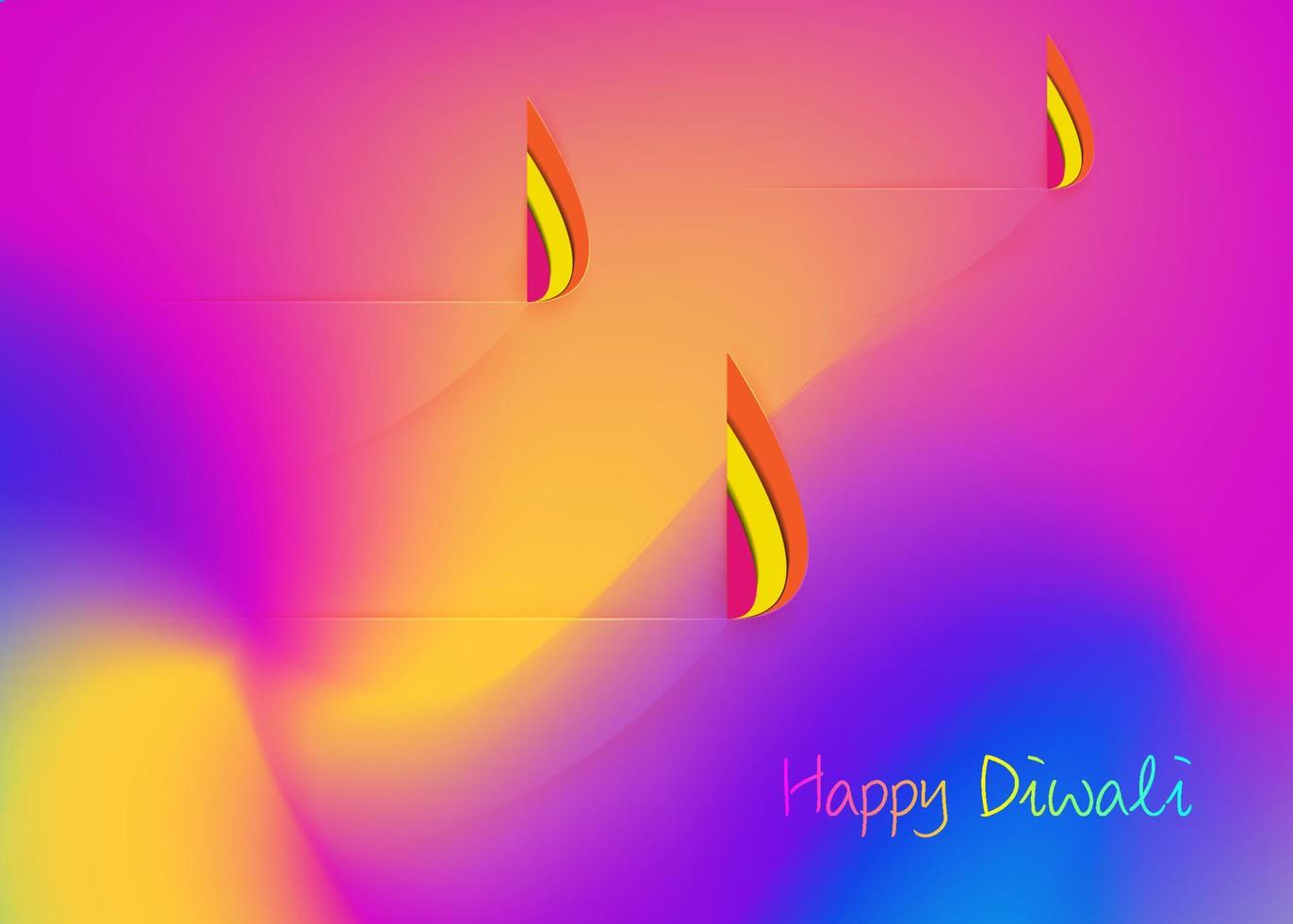 feliz modelo de celebração indiana de diwali em design gráfico de corte de papel de lâmpadas de óleo indianas diya, design plano moderno. colorido festival de luzes. fundo de estilo de arte de corte de papel vetorial vetor