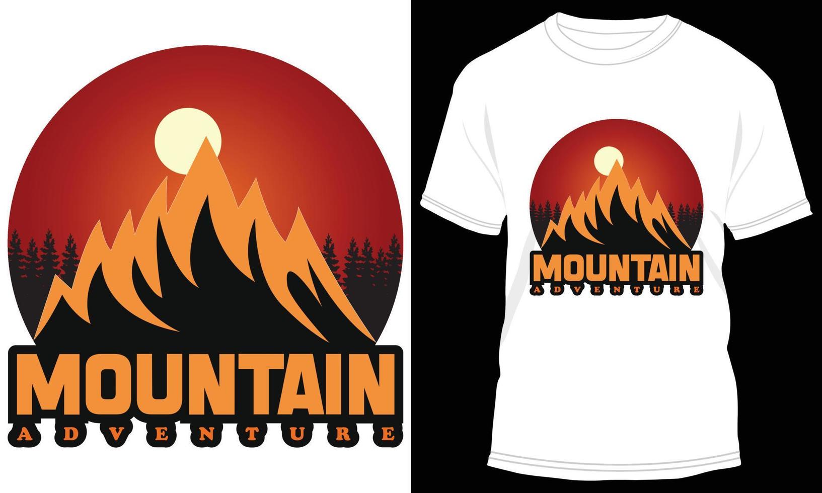 gráfico de design de camiseta de aventura de montanha vetor