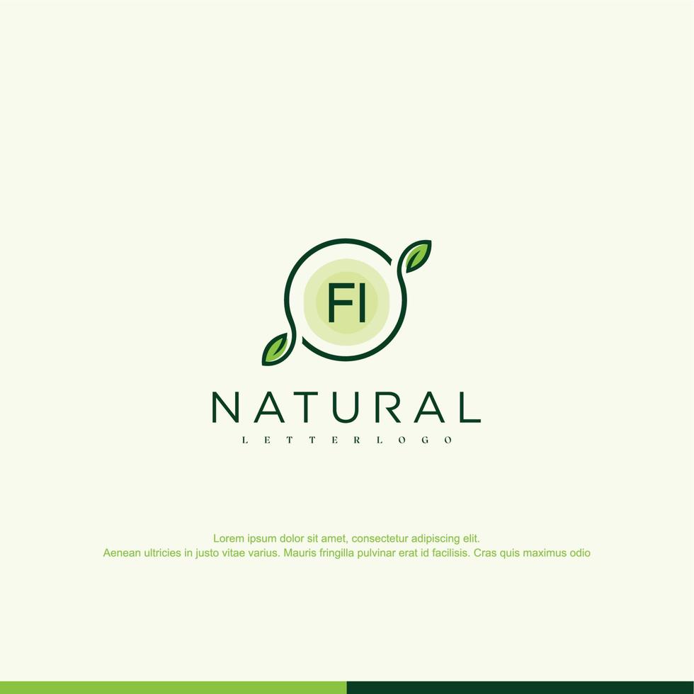 fi logotipo natural inicial vetor