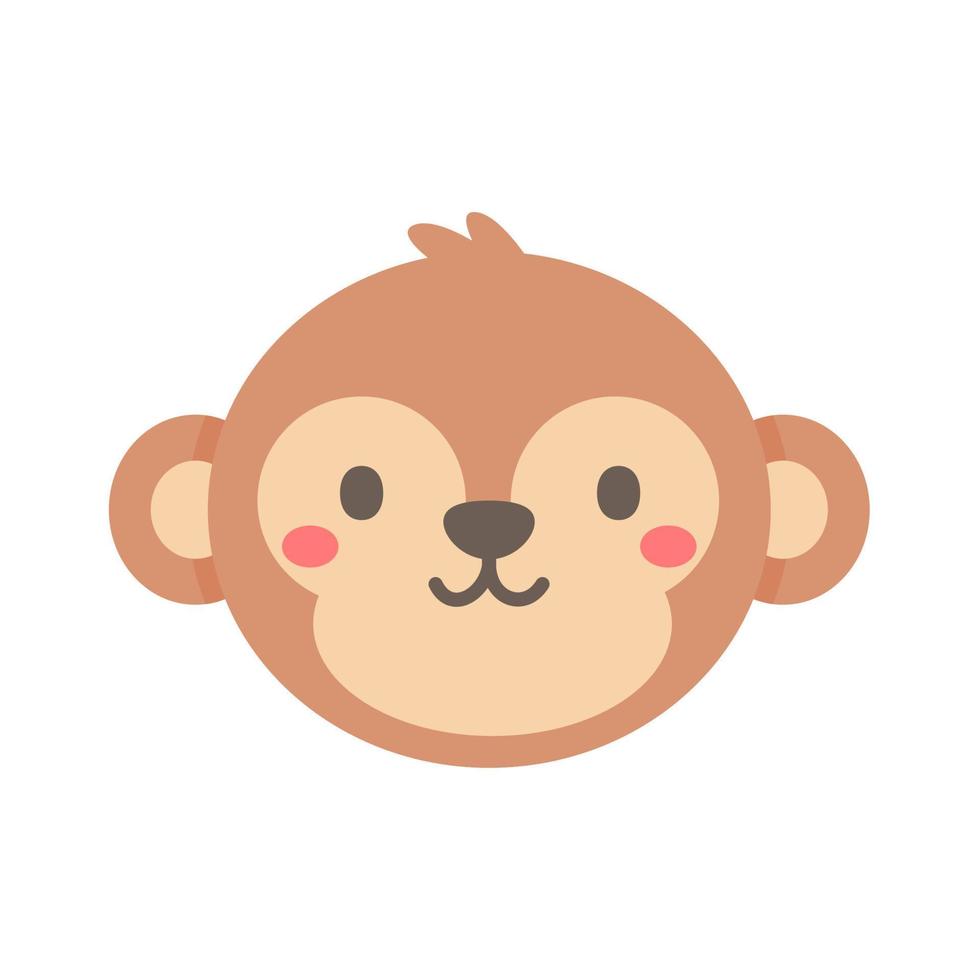 cara de macaco de desenho animado bichinhos fofos para crianças vetor