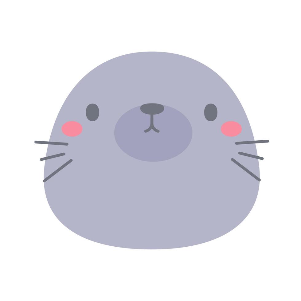 vetor de leão-marinho. design de rosto de animal fofo para crianças