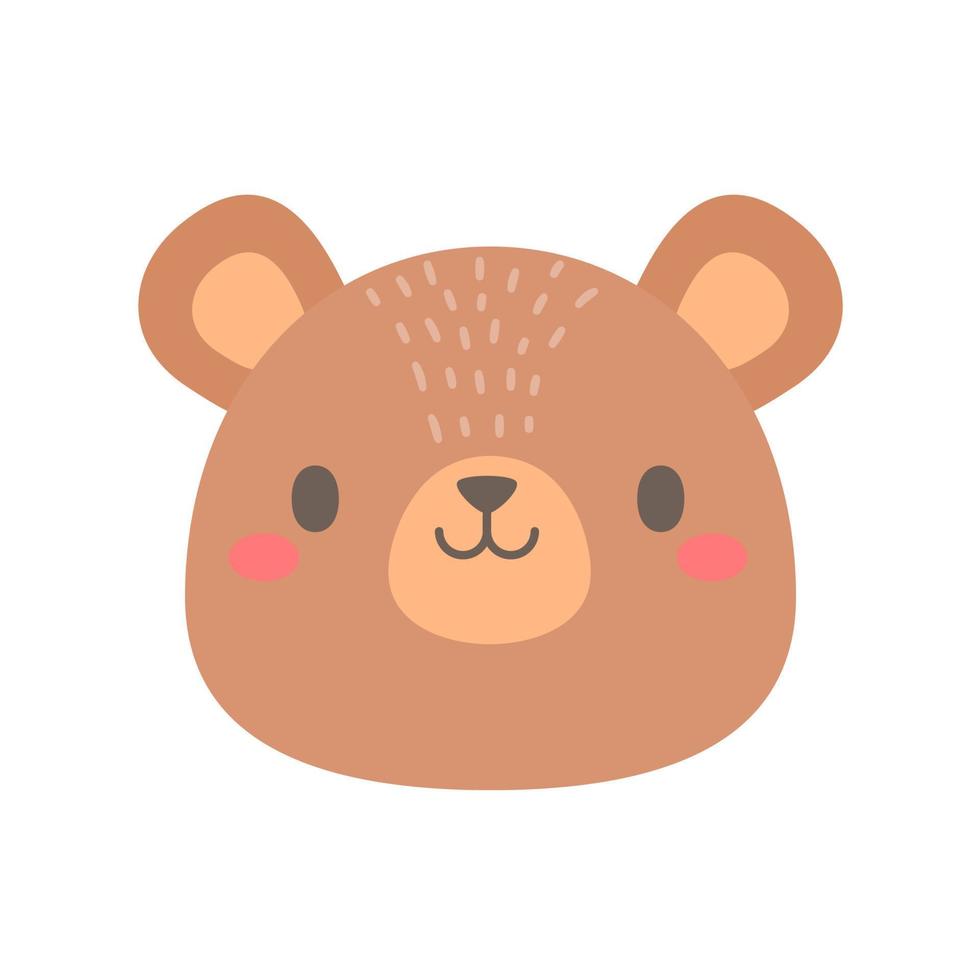 vetor de urso. cara de animal bonito. projeto para crianças