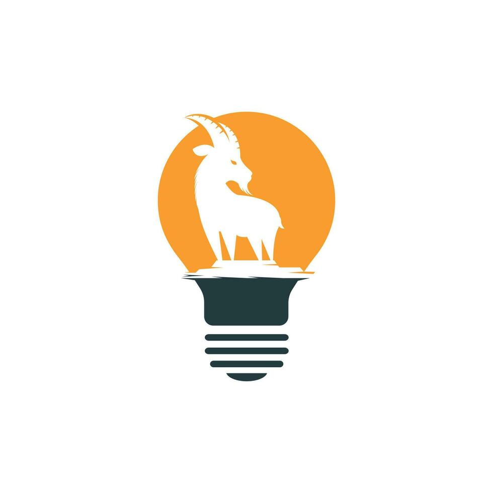 design de logotipo de lâmpada de cabra. design de conceito de ideia criativa. vetor