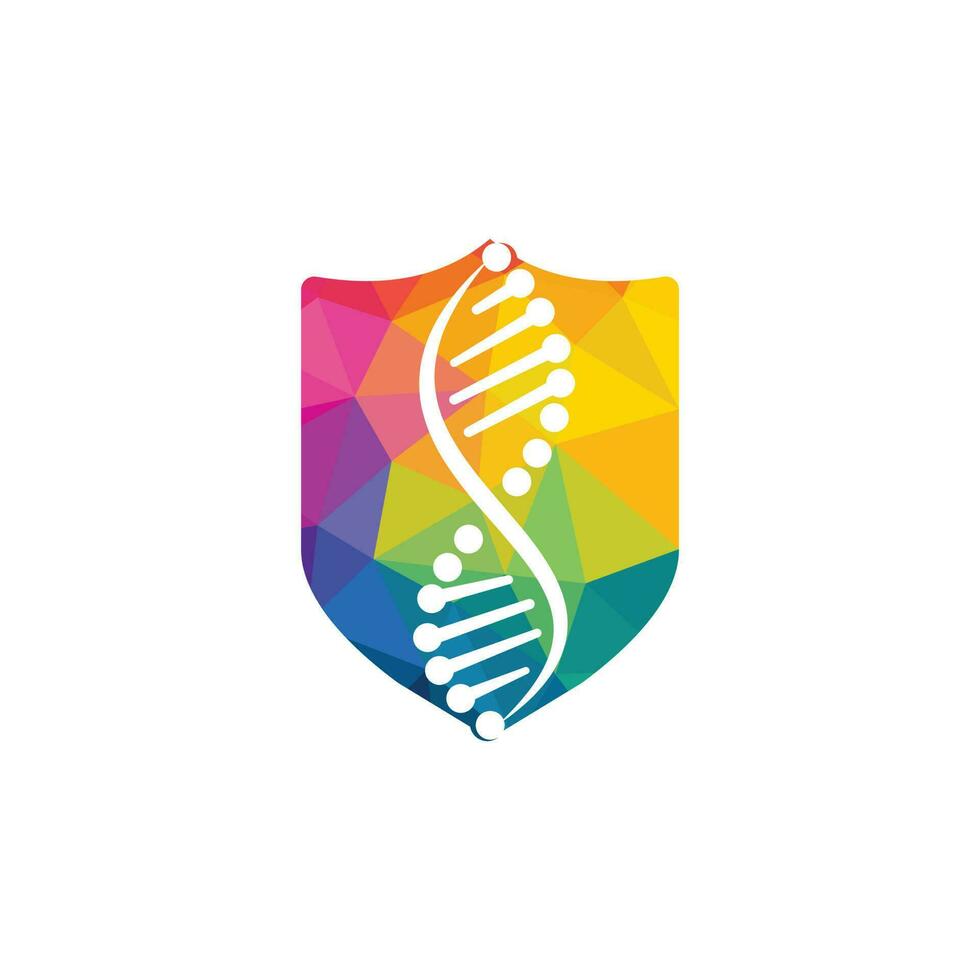 design de logotipo de vetor de genética científica. análise genética, pesquisa de código de biotecnologia dna. cromossoma do genoma da biotecnologia.