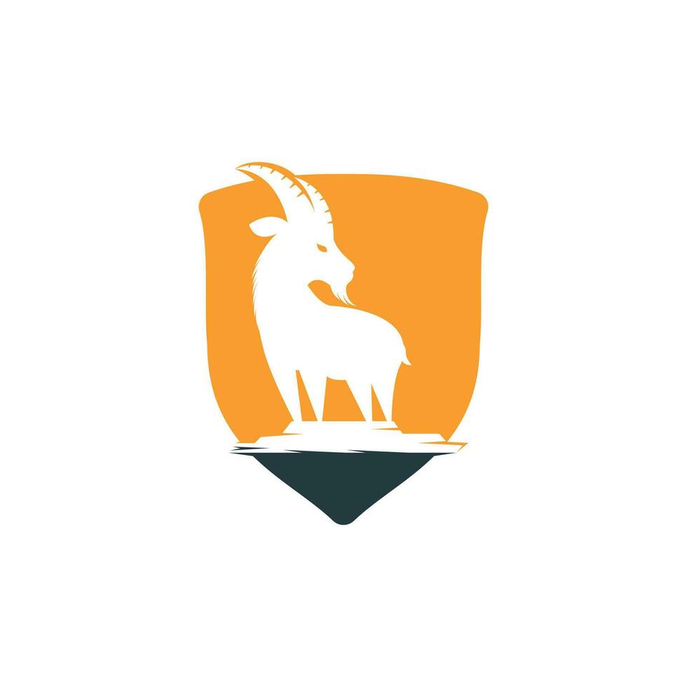 design de modelo de logotipo simples de cabra. design de logotipo de vetor de cabra da montanha.