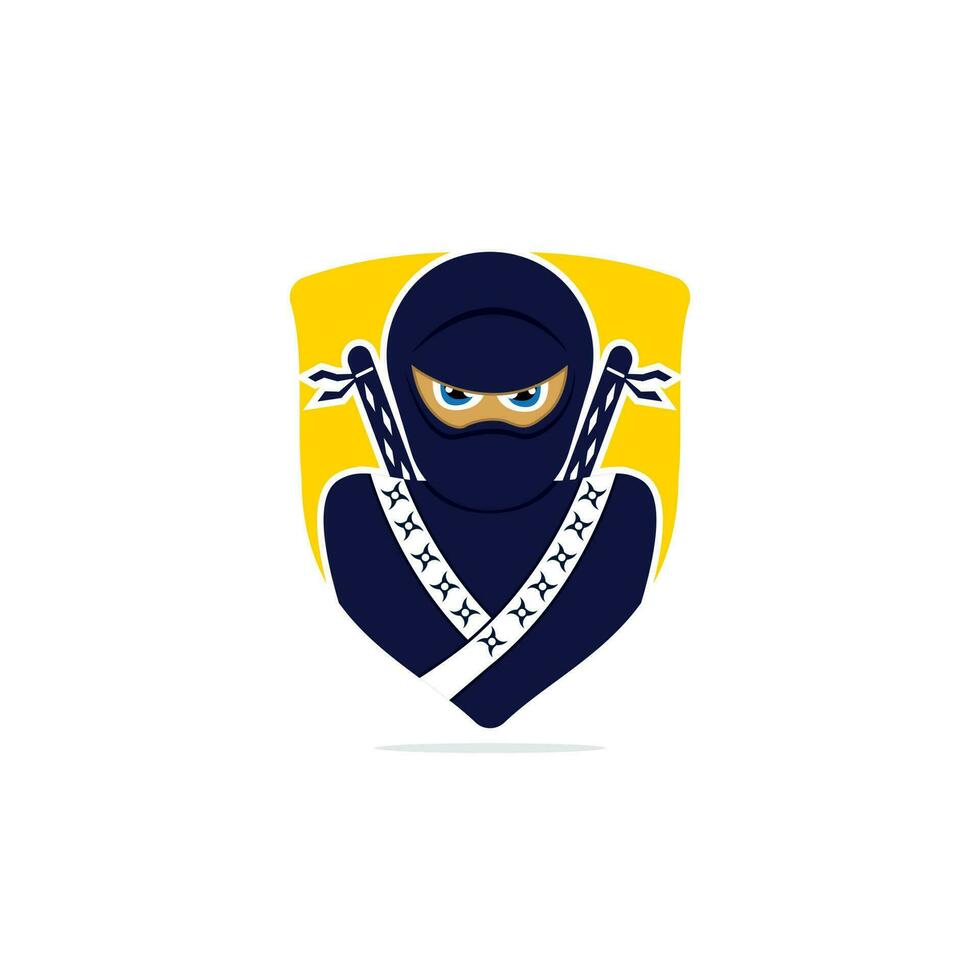 modelo de design de logotipo de vetor ninja.