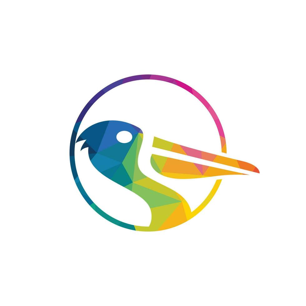 design de logotipo de vetor pelicano. emblema de ilustração vetorial de ícone animal pelicano.