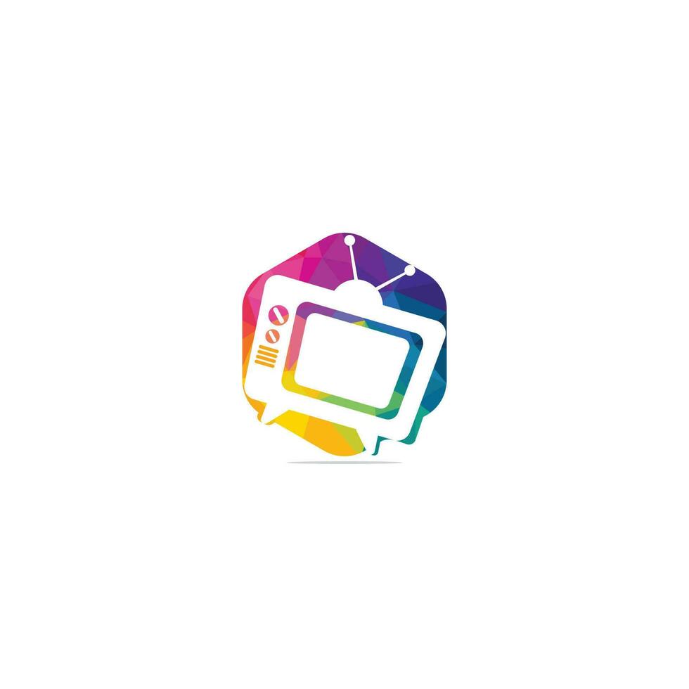 design de logotipo de mídia de tv. design de modelo de logotipo de serviço de tv. vetor