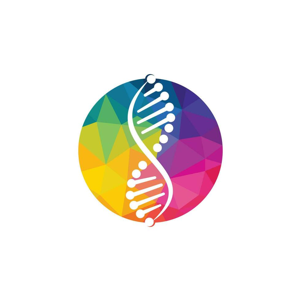 design de logotipo de vetor de genética científica. análise genética, pesquisa de código de biotecnologia dna. cromossoma do genoma da biotecnologia.