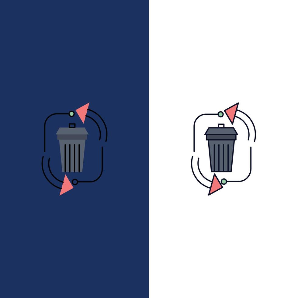eliminação de resíduos gestão de lixo reciclar vetor de ícone de cor plana