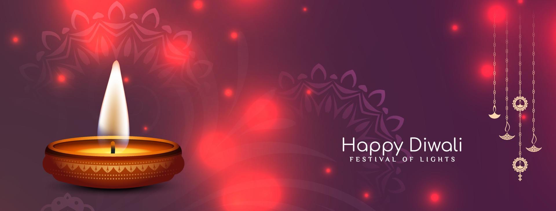 belo design de banner clássico cultural feliz diwali festival vetor