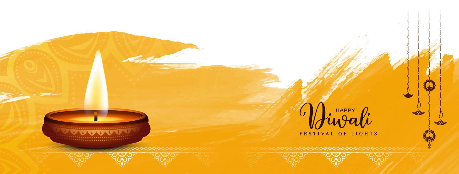 belo design de banner clássico cultural feliz diwali festival vetor