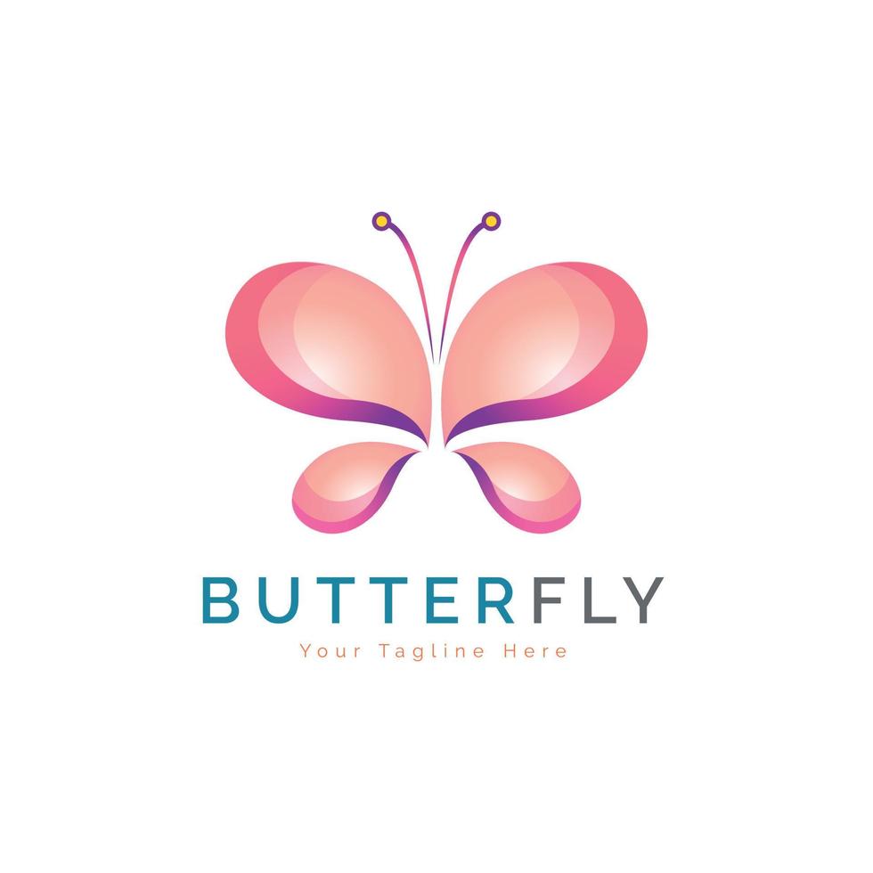 borboleta design de modelo de logotipo moderno para marca ou empresa e outros vetor
