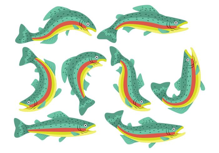 Ícones da Truta Arco-Íris vetor