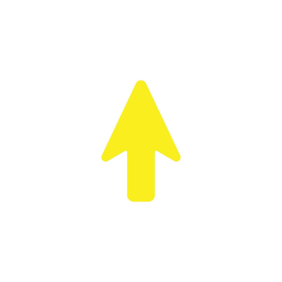 eps10 amarelo vetor seta ponteiro abstrato ícone de arte sólida isolado no fundo branco. símbolo do cursor do mouse em um estilo moderno simples e moderno para o design do seu site, logotipo e aplicativo móvel