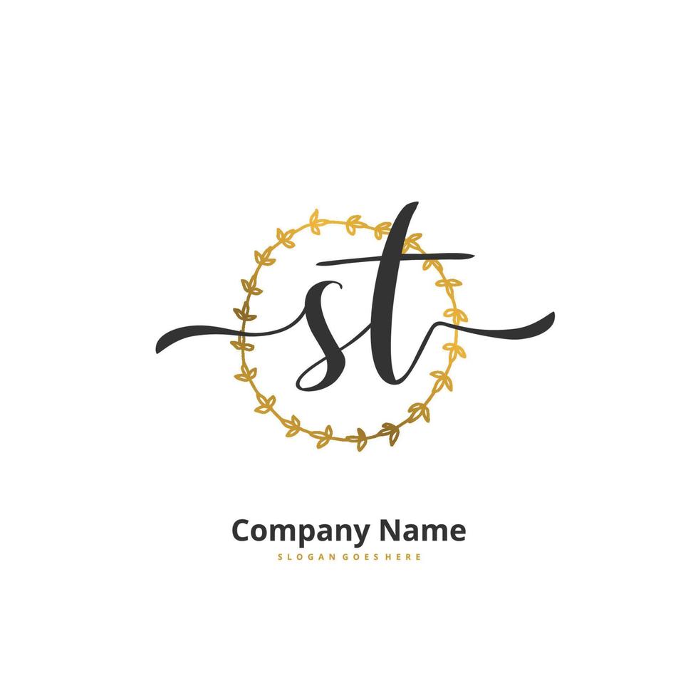 ª caligrafia inicial e design de logotipo de assinatura com círculo. logotipo manuscrito de design bonito para moda, equipe, casamento, logotipo de luxo. vetor