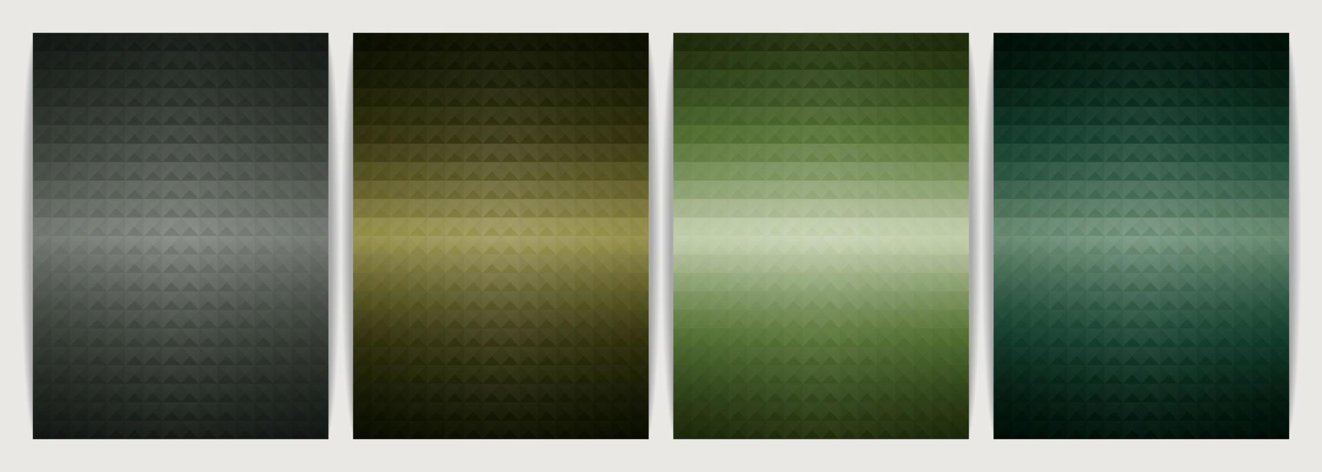 design de cartaz conjunto abstrato, pirâmide de triângulo de forma geométrica. cor verde tom de terra. vetor