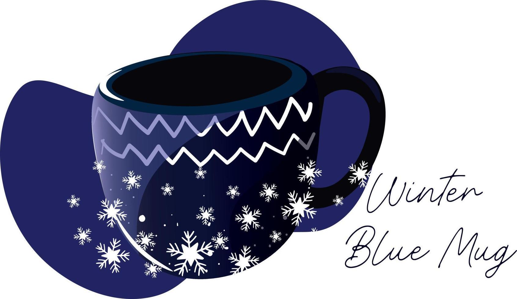 caneca azul alça de inverno vetor