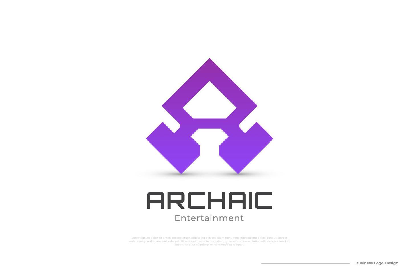 carta moderna e limpa um design de logotipo com conceito abstrato e futurista em estilo gradiente roxo. ótimo para logotipo de marca de negócios, tecnologia e comunicação vetor