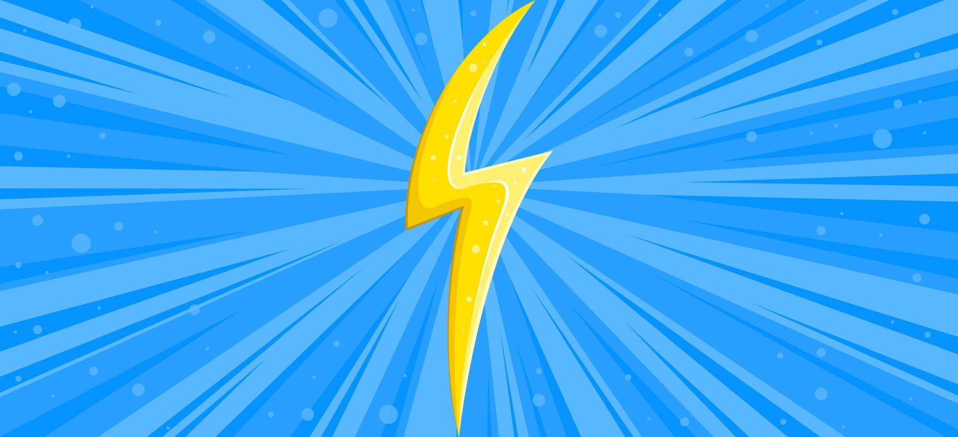 banner de relâmpago com flash amarelo. fundo de ligntning estilo cômico. ilustração vetorial vetor