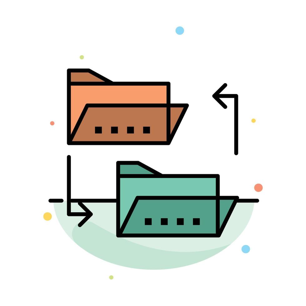 compartilhamento de arquivo de arquivo de documento de pasta modelo de ícone de cor plana abstrato de compartilhamento vetor