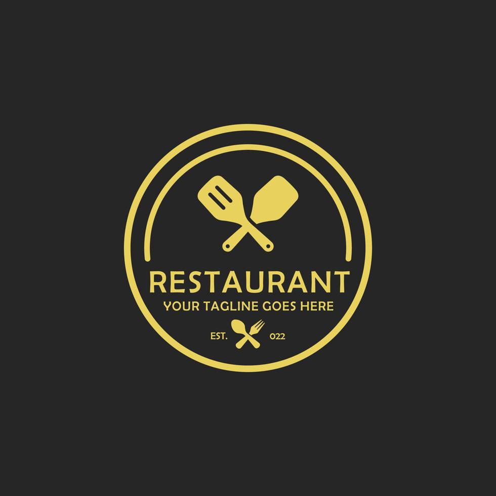 design de logotipo plano simples de restaurante vetor