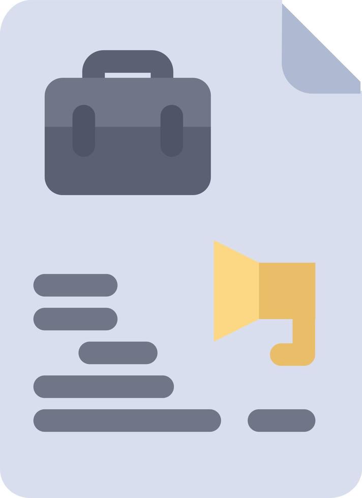 modelo de banner de ícone de vetor de ícone de cor plana de saco de trabalho de documento de arquivo