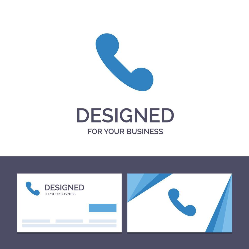 cartão de visita criativo e modelo de logotipo telefone celular ilustração vetorial de chamada vetor