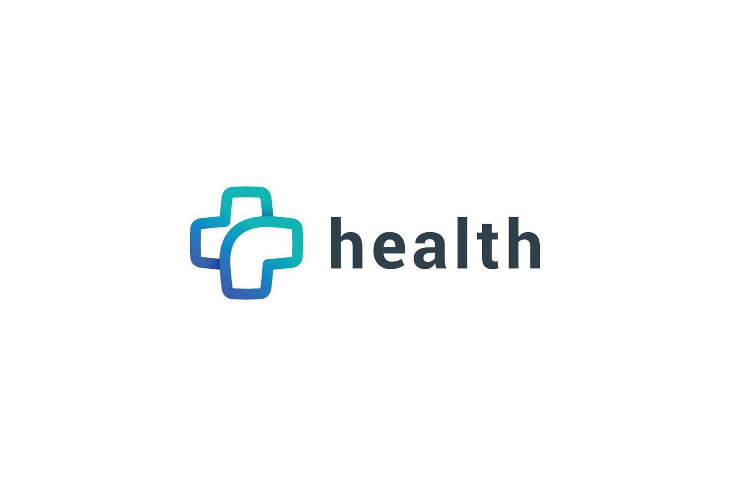 logotipo moderno de cuidados de saúde de tratamento médico vetor