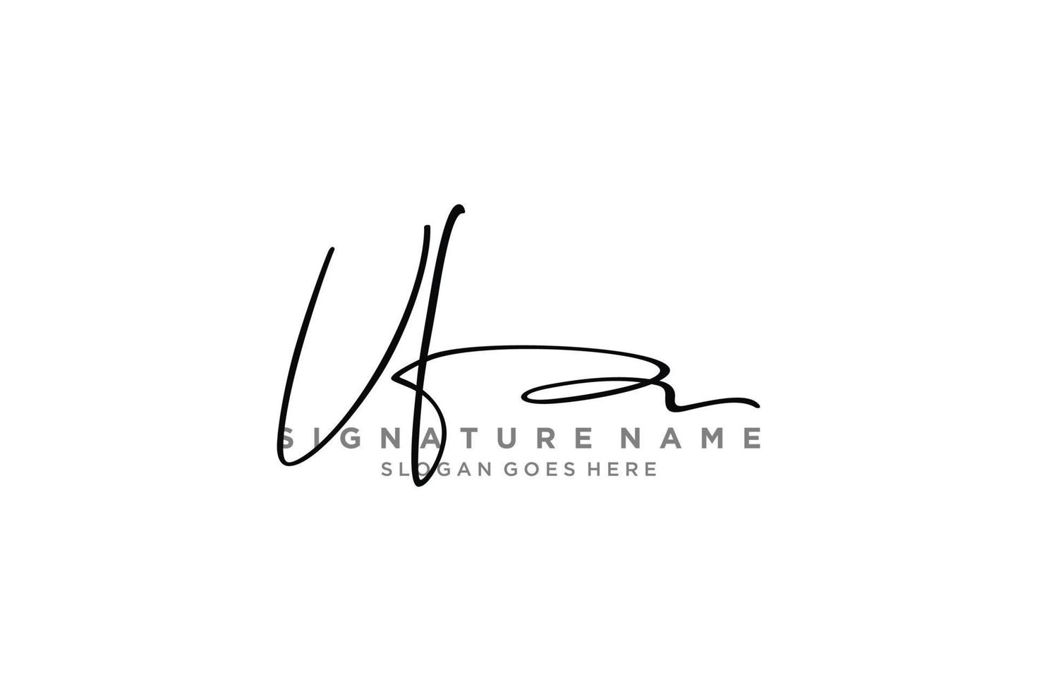 modelo de logotipo de assinatura de carta inicial vf design elegante ícone de vetor de modelo de símbolo de sinal de logotipo