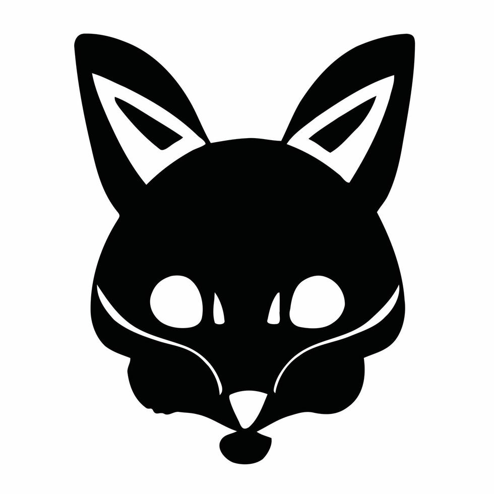 ilustração de silhueta de cabeça de raposa fofa vetor