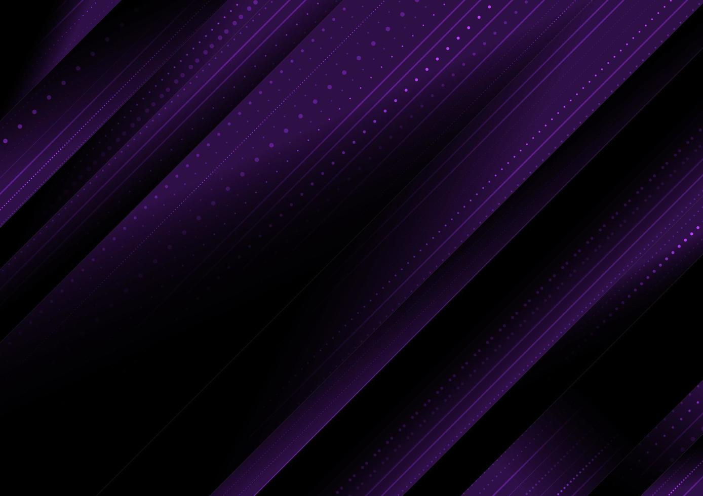 gráfico geométrico roxo escuro abstrato de listra diagonal com fundo de tecnologia de vetor de linhas e pontos