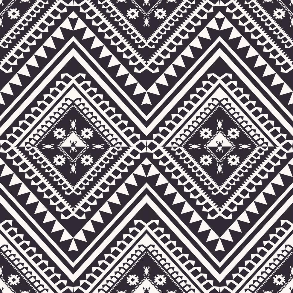 padrão geométrico étnico preto e branco. étnico asteca navajo geométrico diamante forma sem costura padrão preto e branco de fundo. padrão de tecido preto e branco de tecido étnico. vetor