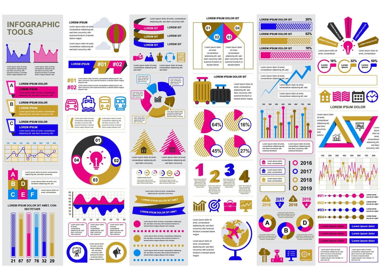 pacote infográfico de negócios vetor