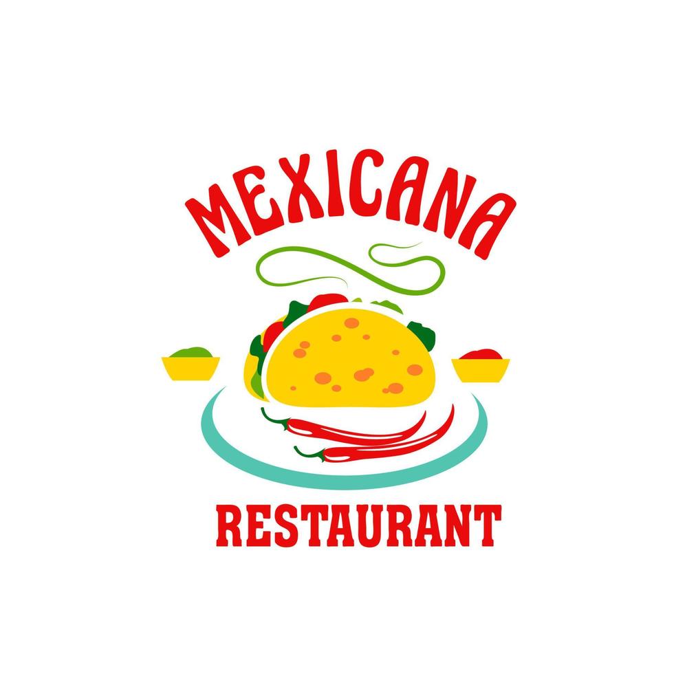 ícone vetorial para restaurante de cozinha mexicana vetor