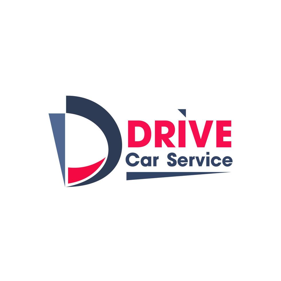 logotipo de cores azul e vermelho para negócios de serviço de carro. vetor