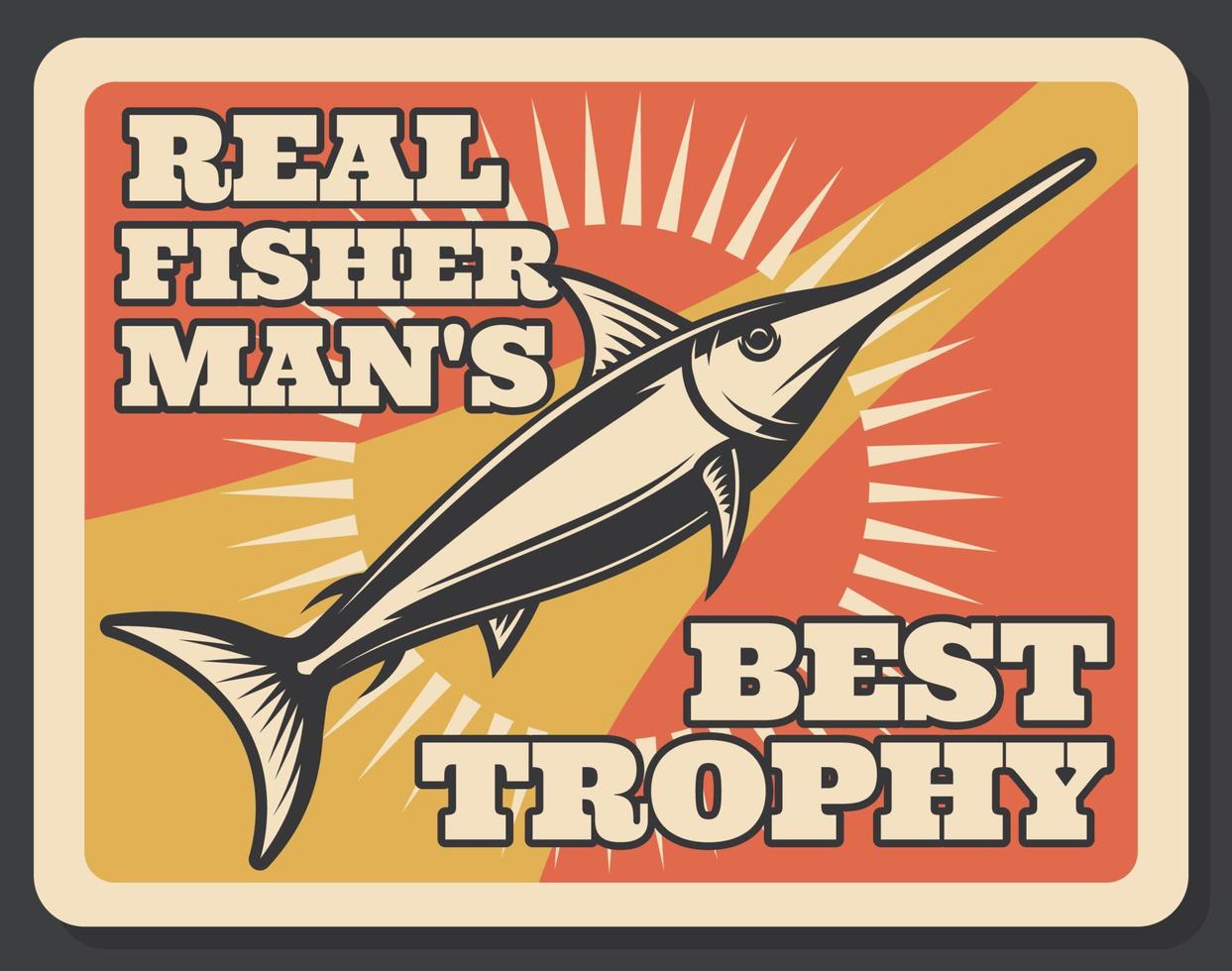 banner de esporte de pesca com peixe troféu de pescador vetor